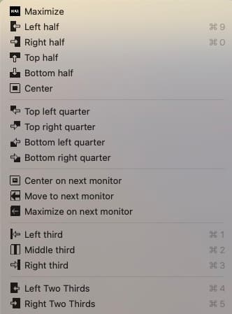 Screenshot showing BetterSnapTool window management