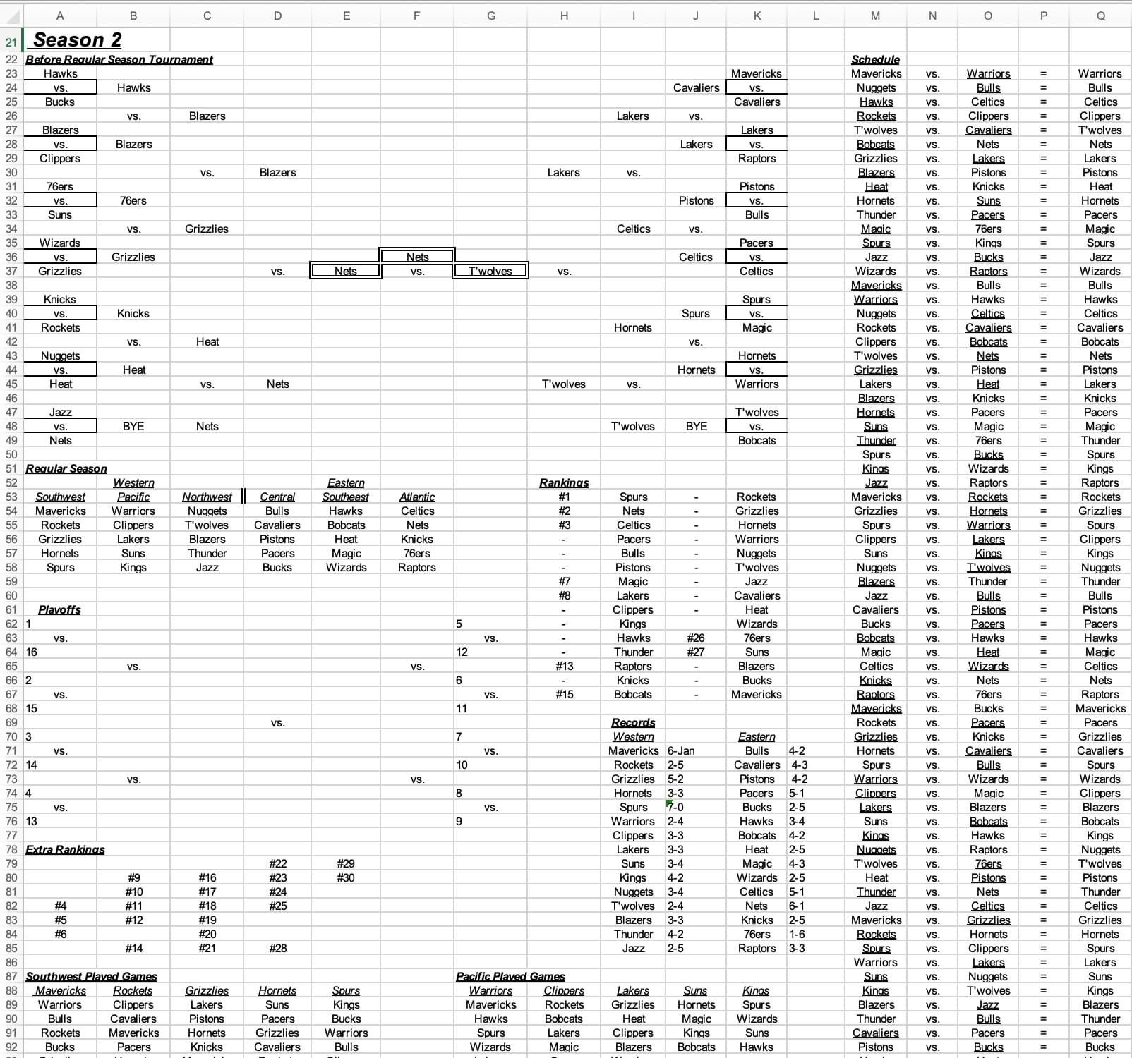 NBA season spreadsheet