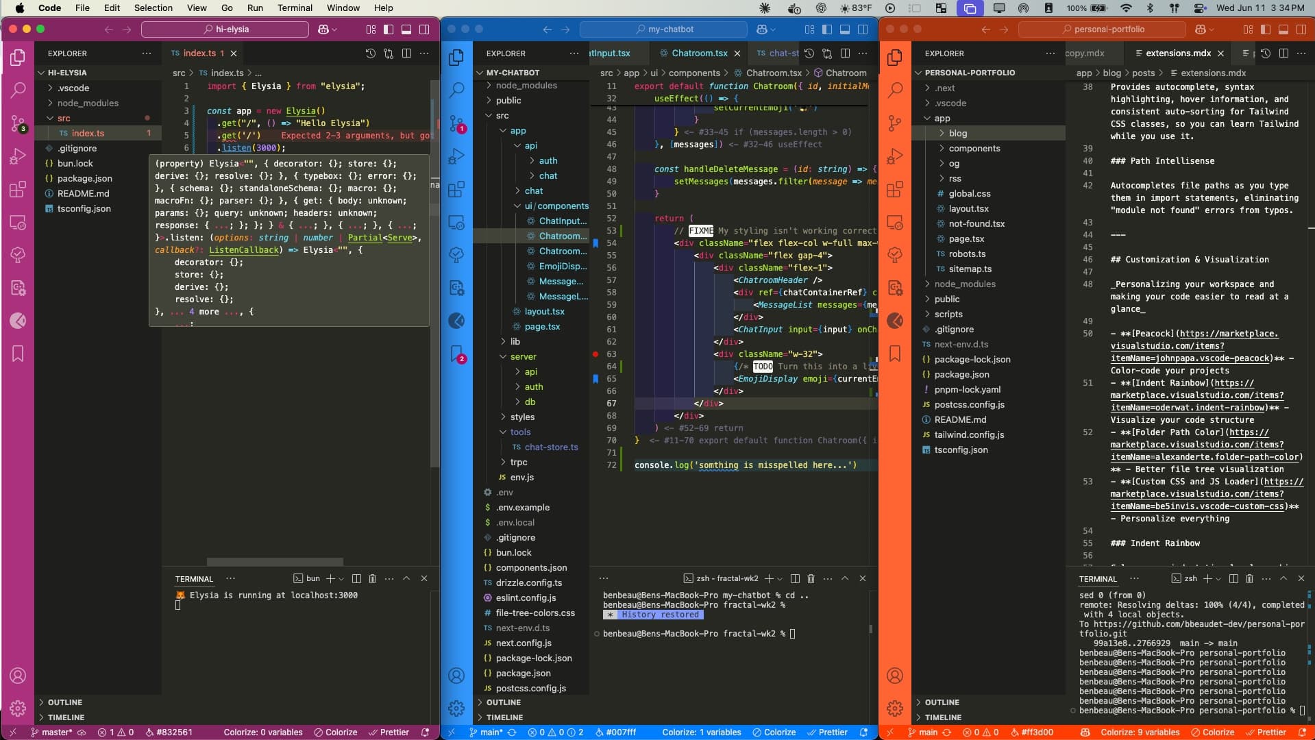 Screenshot showing Peacock extension in action